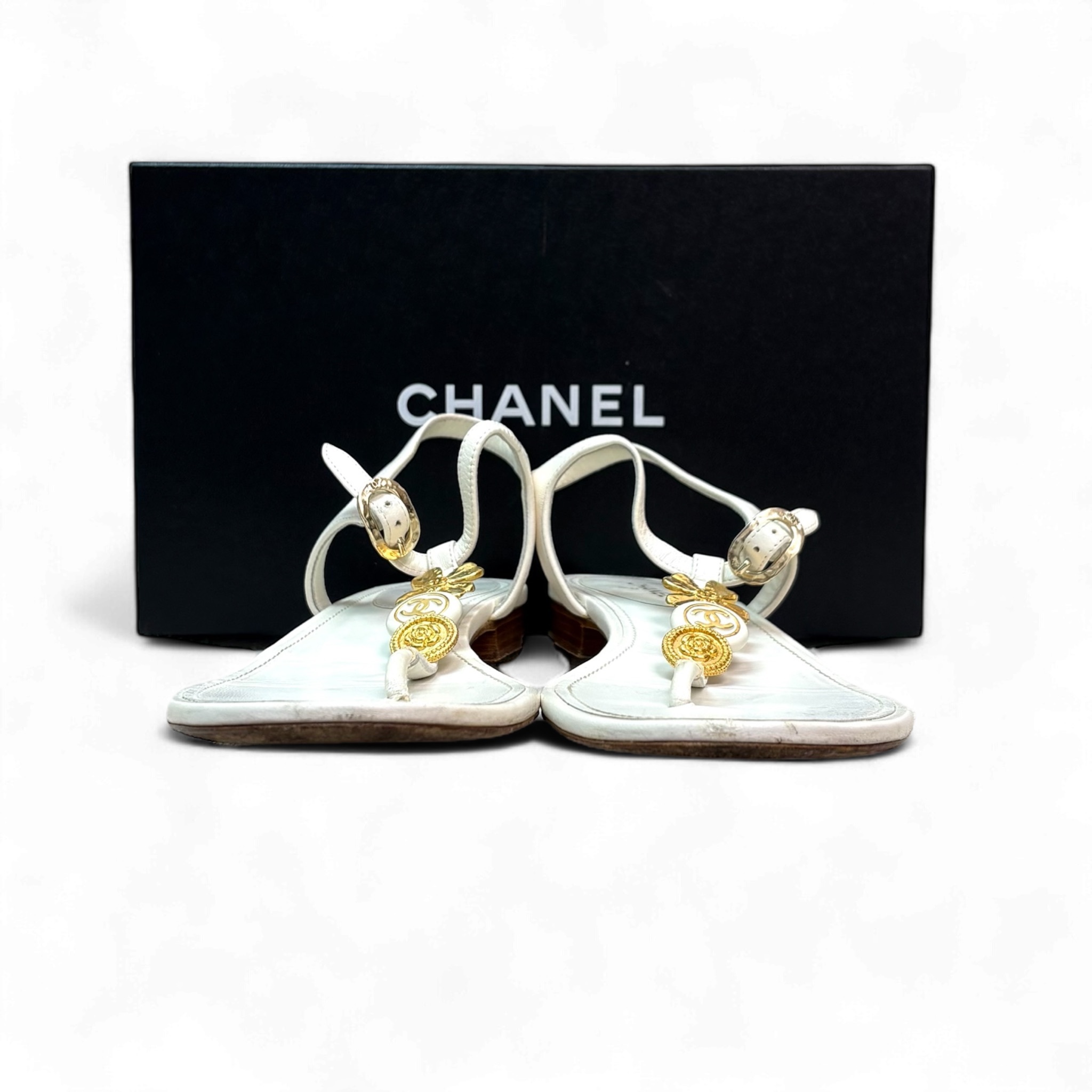Chanel Sandals - White / Ghw