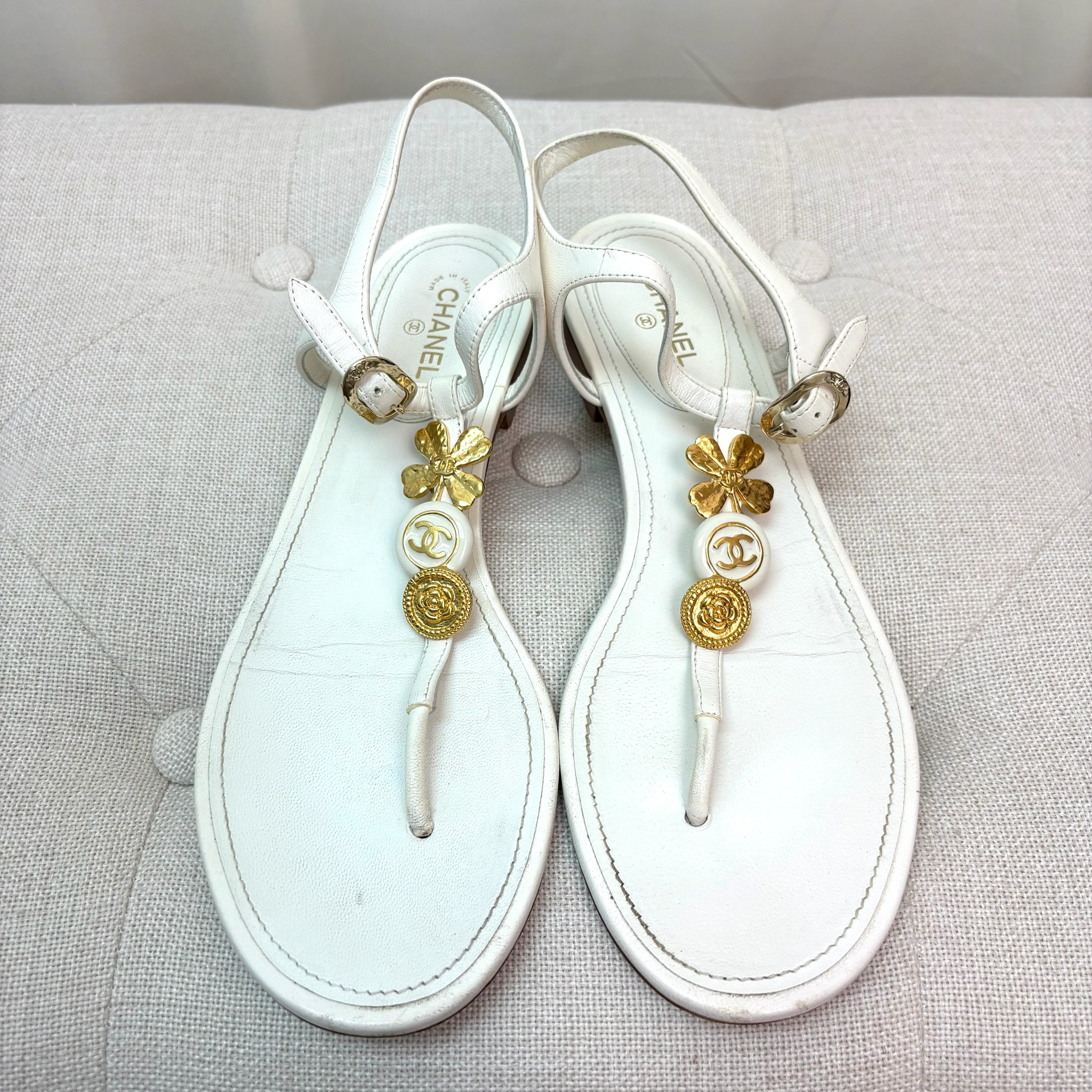 Chanel Sandals - White / Ghw