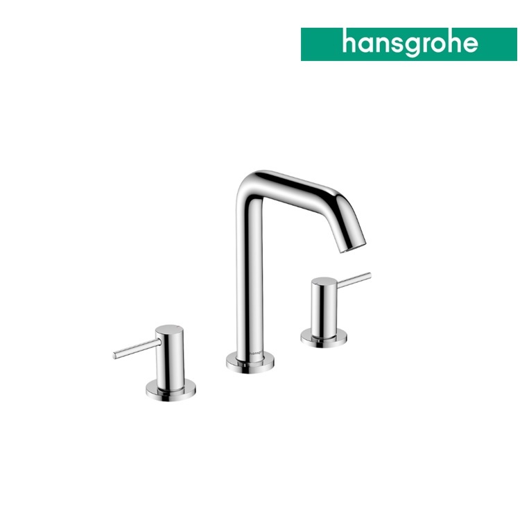 hansgrohe Tecturis S 73330, -000 3-hole basin mixer 150 EcoSmart+ with push-open waste set - With Wels