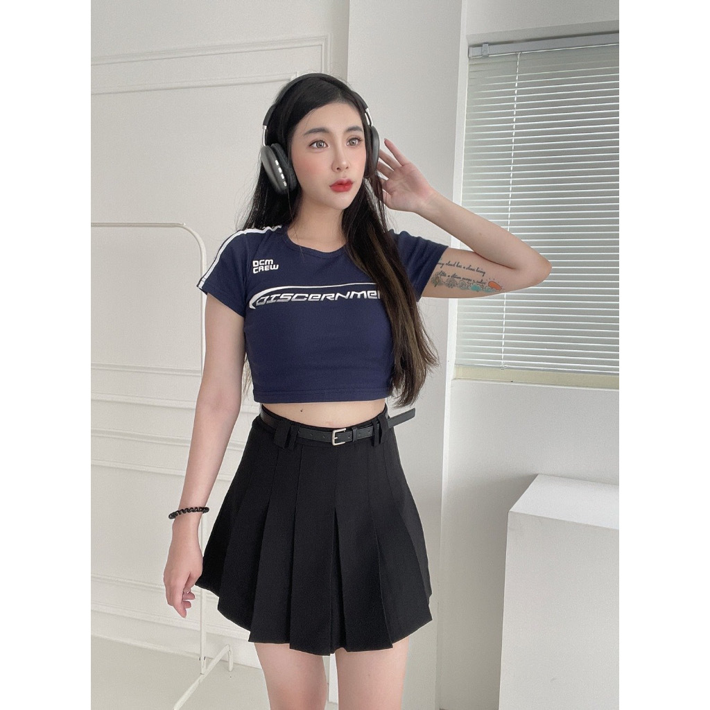 (Goal) DCM 賽車 球衣 短版上衣 Y2K 線條 TOP