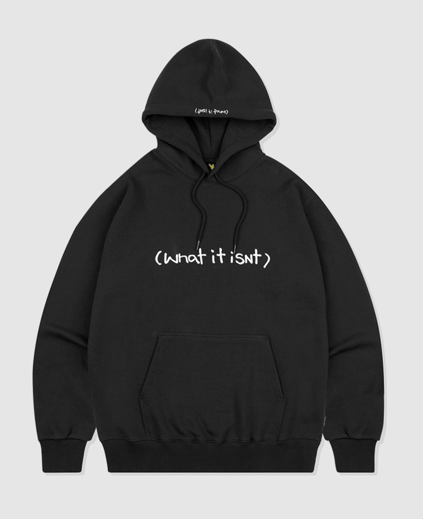 <限時接單>韓國連線🇰🇷 What it isn't 刺繡Logo帽T 長袖 秋冬 黑色/預購