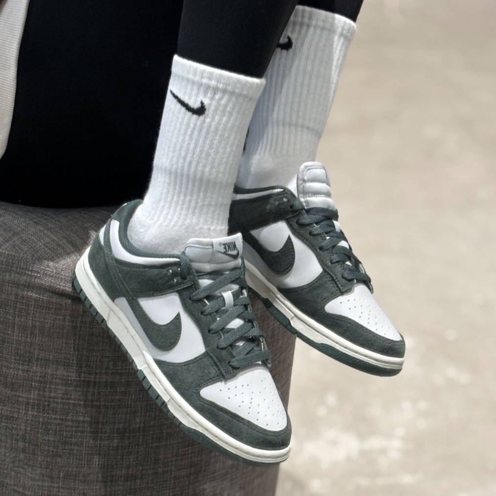 【現貨】Nike Dunk Low 低筒 白綠 麂皮 復古綠