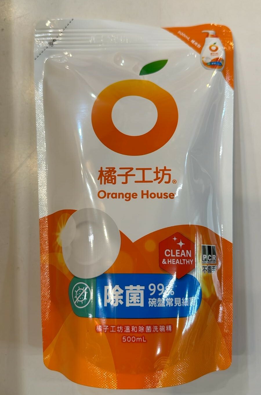 E1: 橘子工坊 - 碗盤洗滌液補充包 - 溫和低敏 (500ml)
