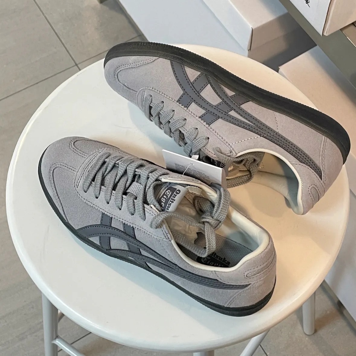 Onitsuka Tiger TOKUTEN 鬼塚虎 麂皮 灰黑 德訓鞋 德訓鞋 黑底