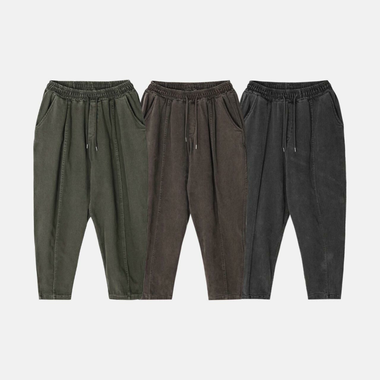 洗水淨色鬆身褲 PEACOCK-112P