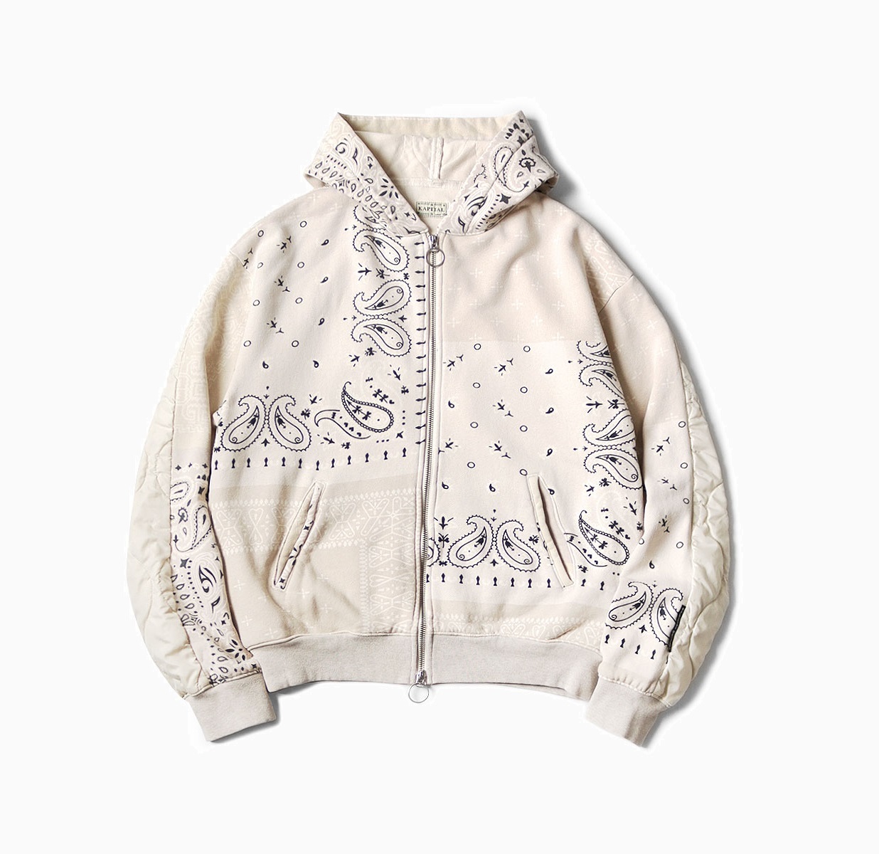 KAPITAL 2024 A/W FLEECE BANDANA PRINT hooded HOODED JACKET - IVORY PRE ORDER ITEM (預訂中)
