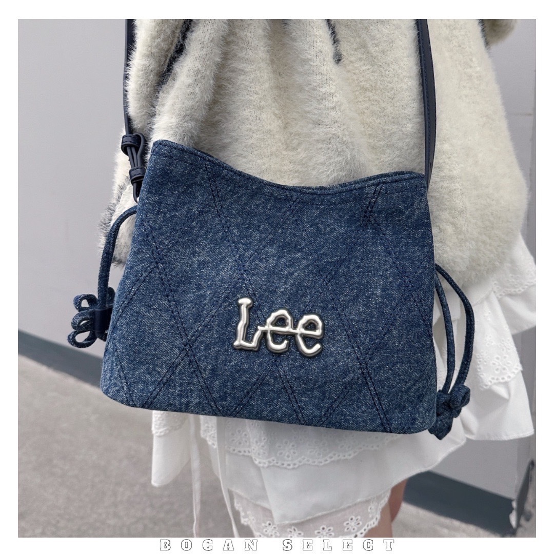 LEE 水洗丹寧 菱格紋 水桶包 兩色