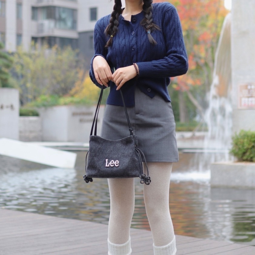LEE 水洗丹寧 菱格紋 水桶包 兩色