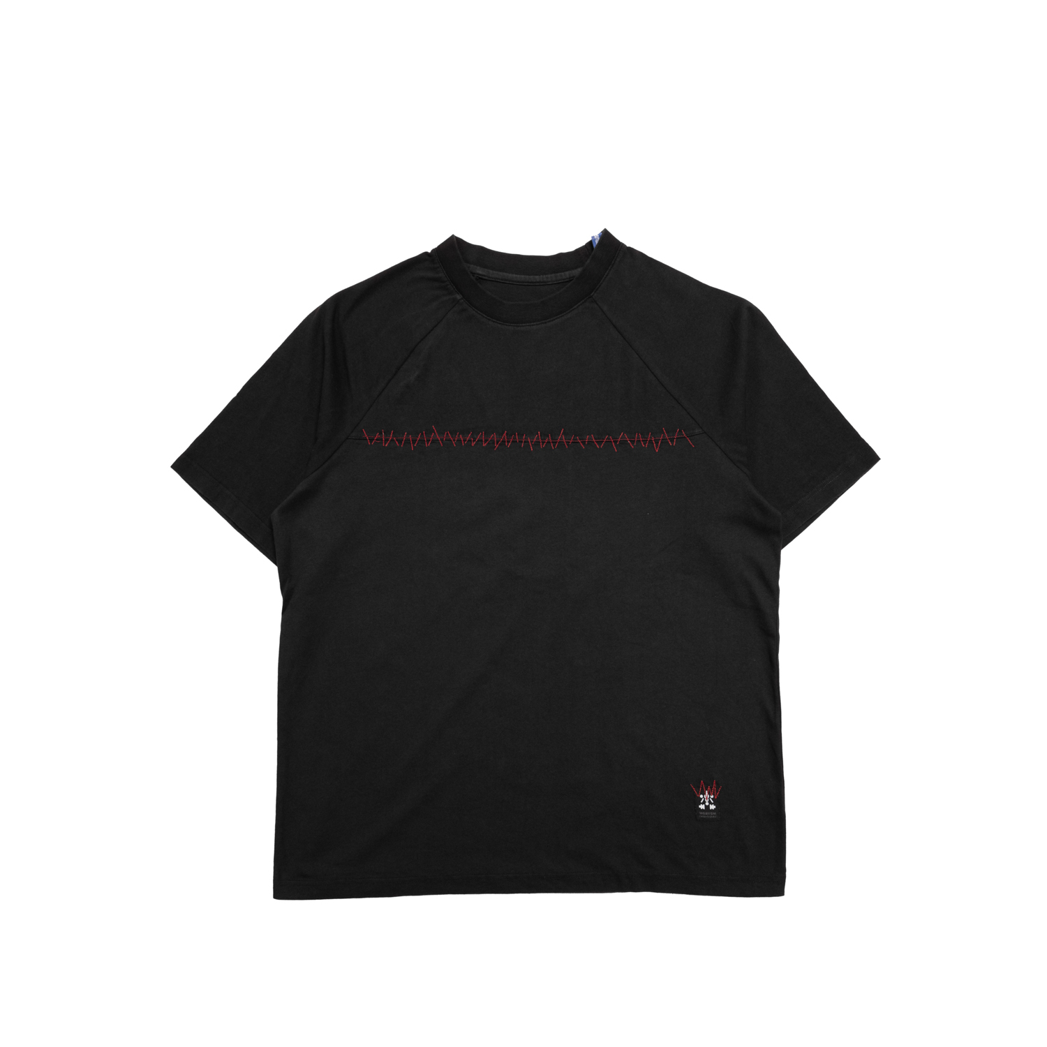 縫合拼接寬鬆彈簧棉Tee-特種黑