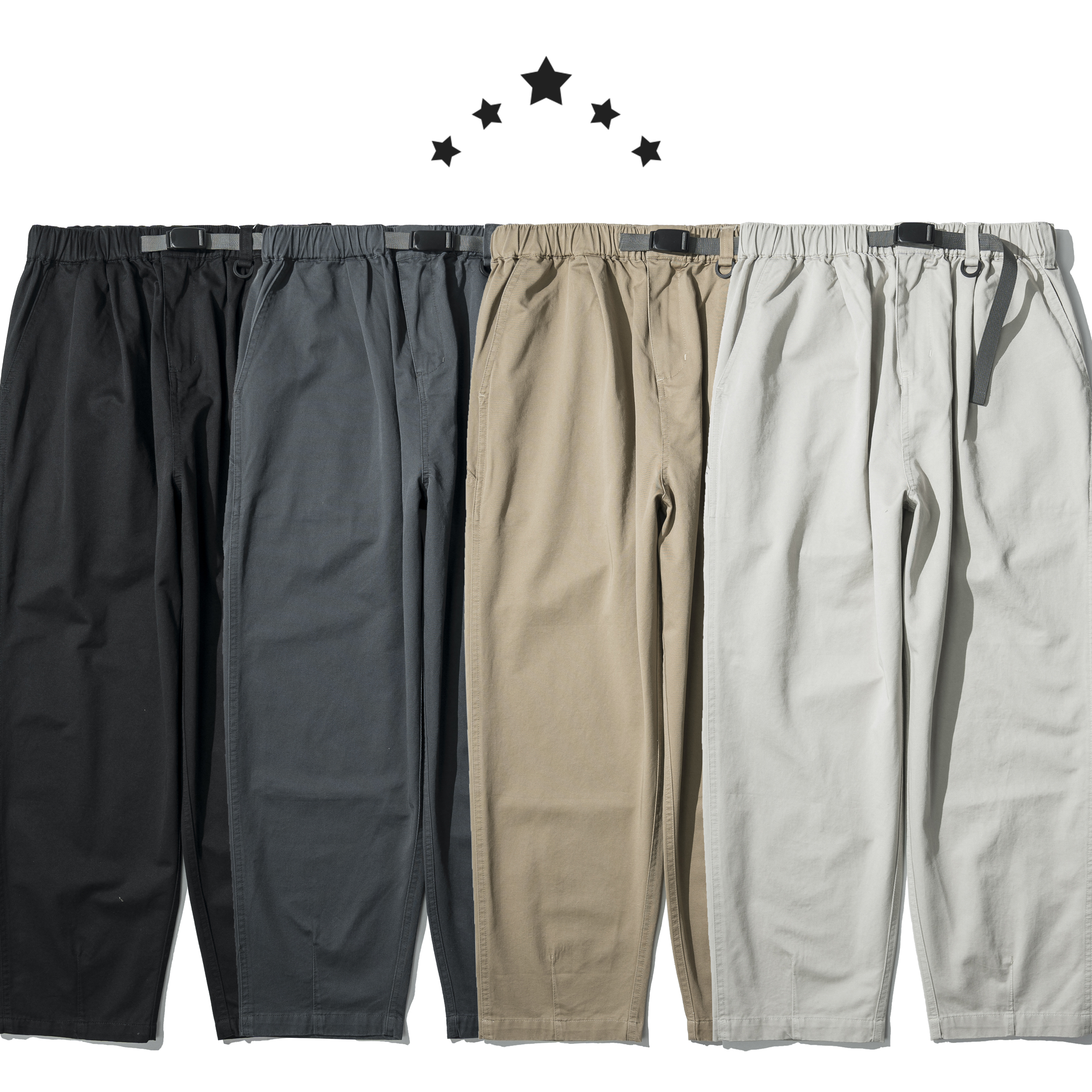 Woven Twill Fabric Pants 快拆腰帶 梭織斜紋布 錐形長褲 [PTR-413]