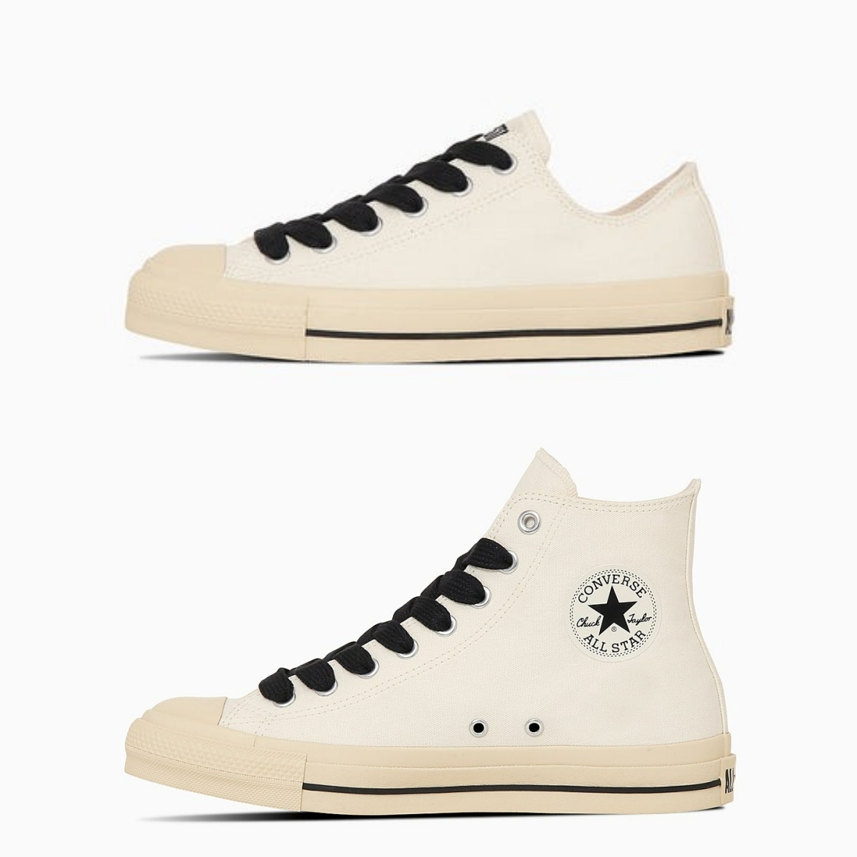 限時特價預購┃CONVERSE ALL STAR Ⓡ FS OX HI 帆布 胖胖鞋帶 米白 低筒 高筒