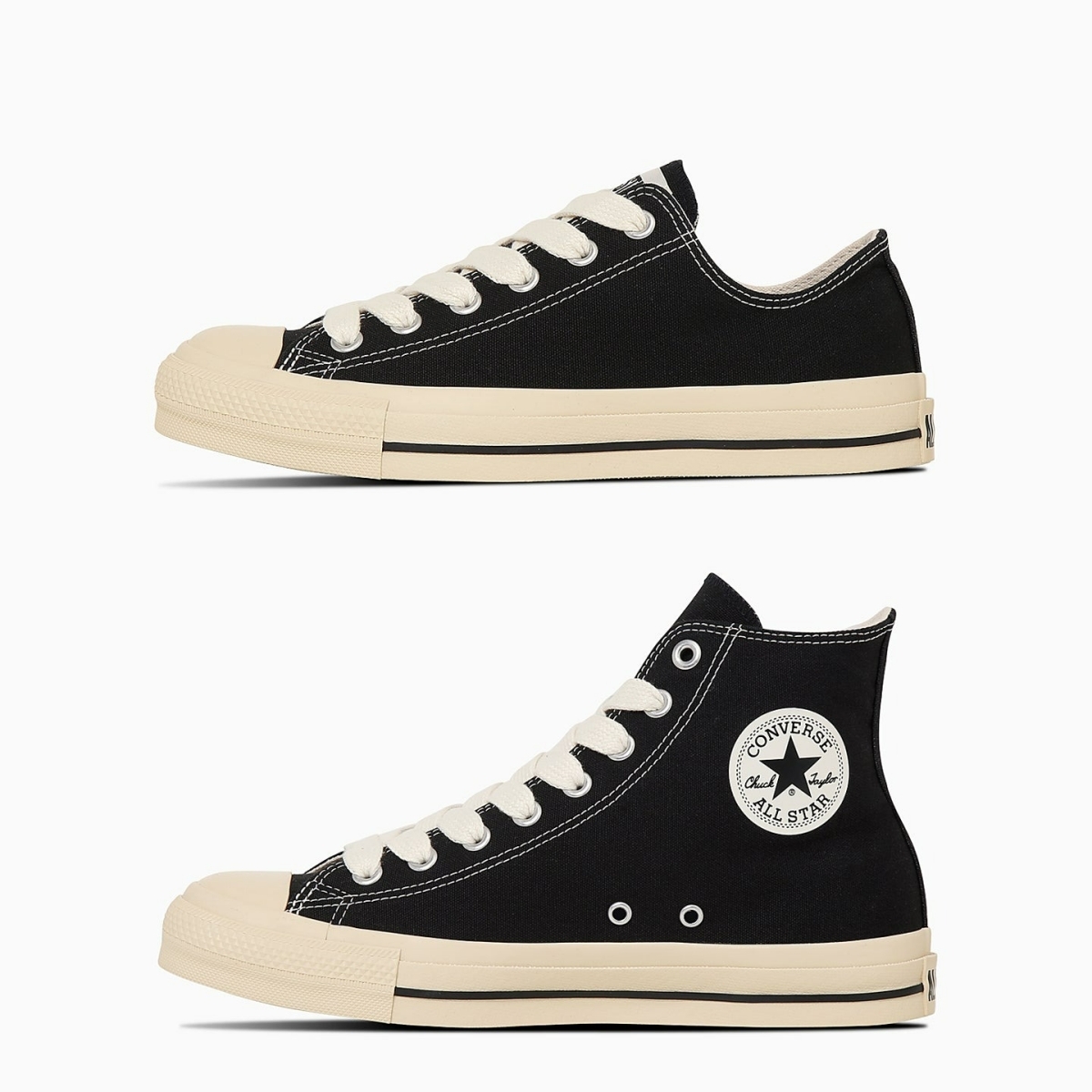 限時特價預購┃CONVERSE ALL STAR Ⓡ FS OX HI 帆布 胖胖鞋帶 黑色 低筒 高筒