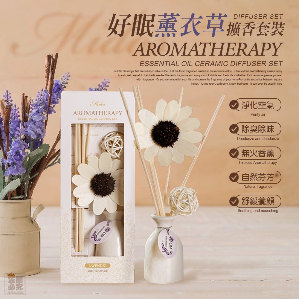 Midos-好眠薰衣草擴香套裝（1組2套）