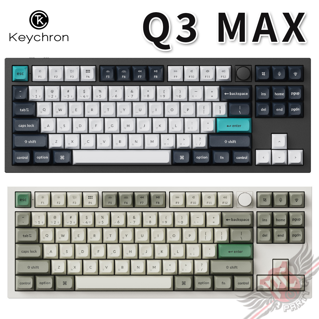 Keychron Q3 Max 茶軸 PC PARTY Keychron Q3 Max 鋁製三模機械鍵盤Mac/Win 熱插拔
