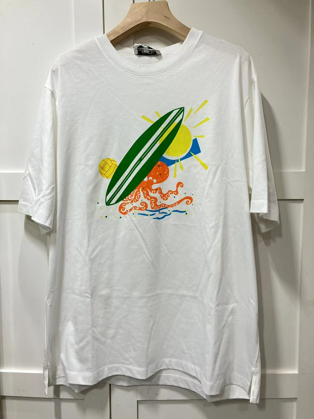 HERMES 夏日海灘白色TEE（code: 25）-M