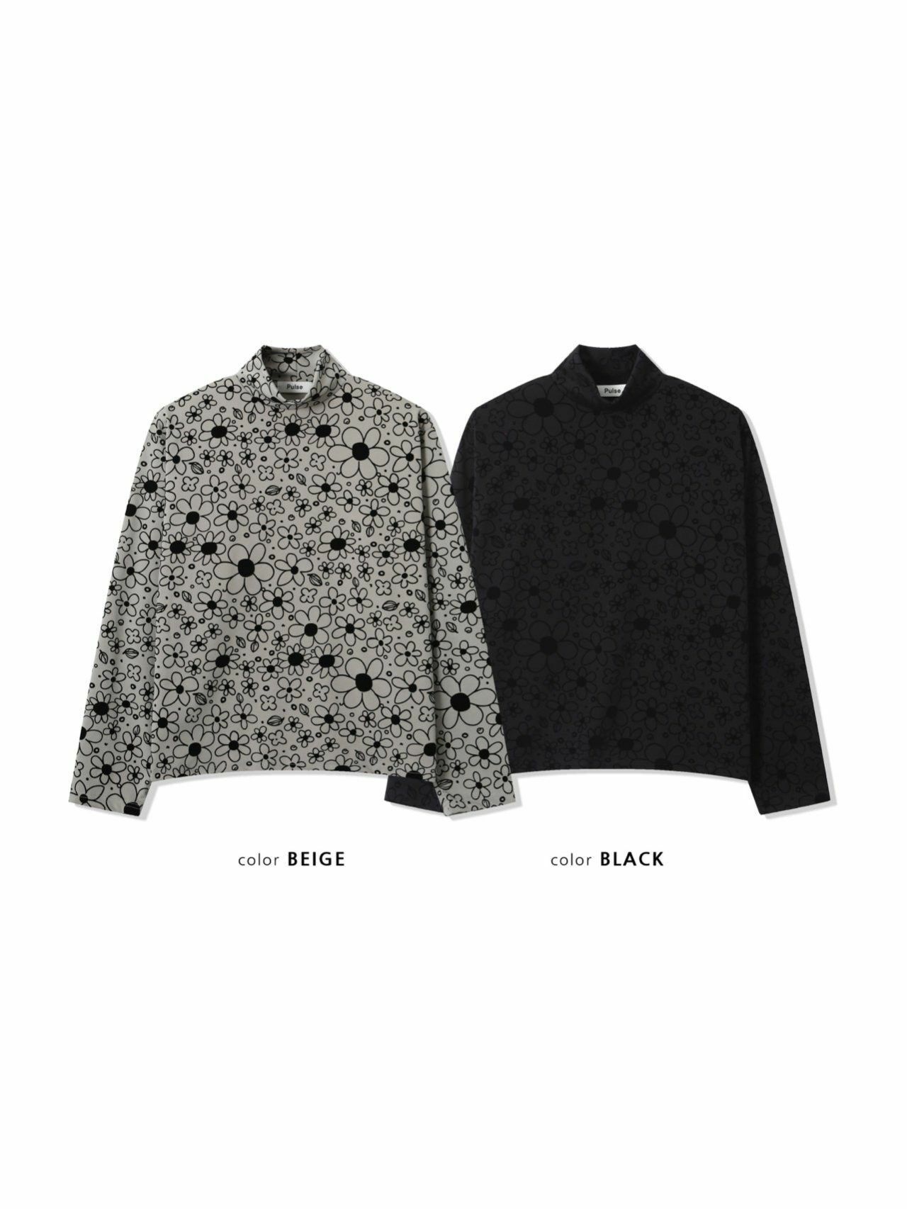 花花圖案樽領長袖衫 PULSE-109T