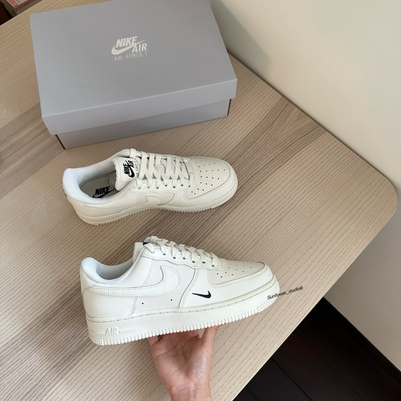 Nike Air Force 1 AF1 TRK3 奶油木炭 奶白 小黑勾 小勾 HF1058-133/預購