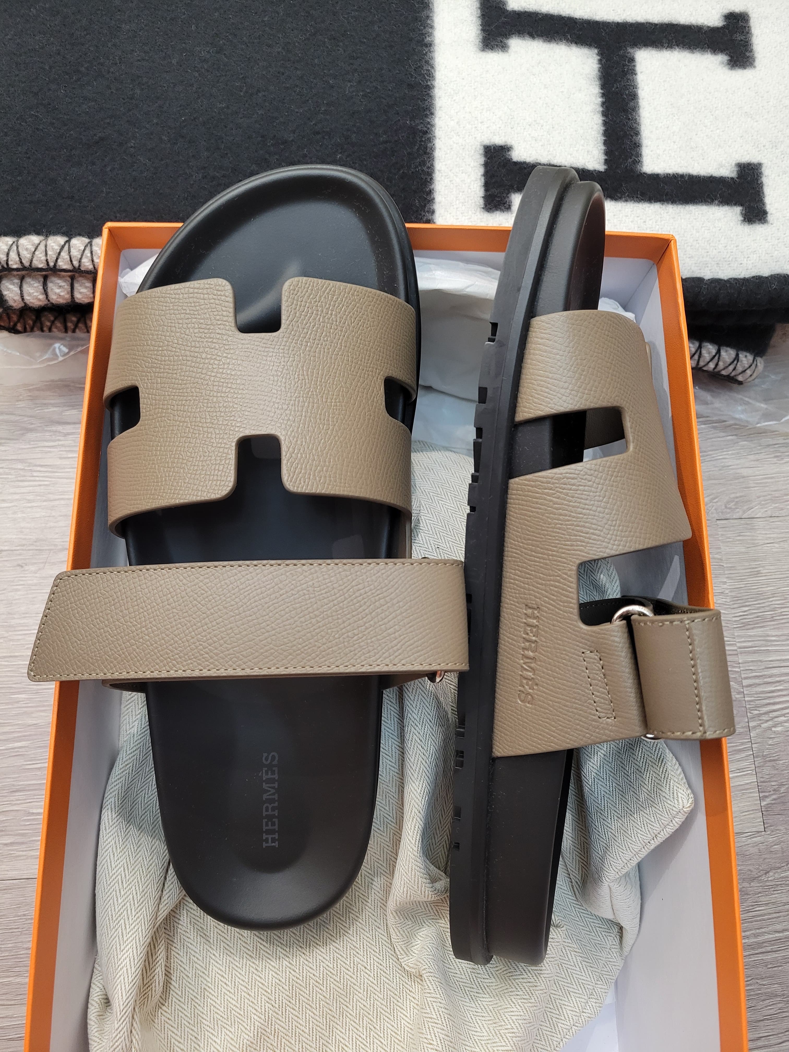 Hermes Chypre sandals Etoupe 大象灰 二舅鞋 拖鞋