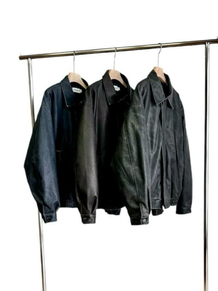 洗水拉鍊合成皮褸 WTVR-015JK