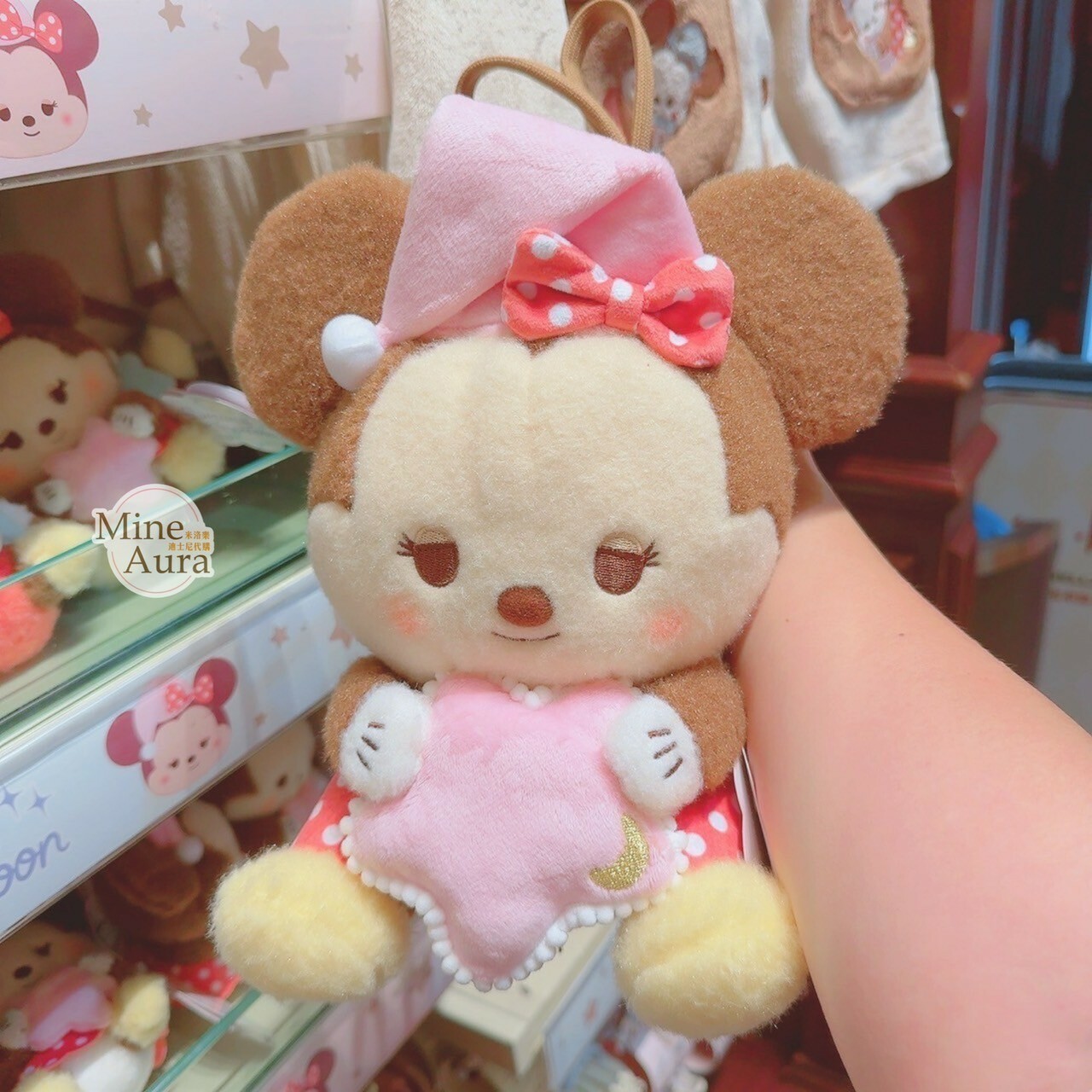 Dreamy Afternoon 系列 米妮 Minnie 星星 絨毛 娃娃 造型 斜背 小包 -香港迪士尼樂園