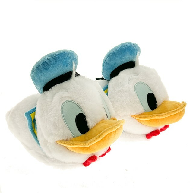 唐老鴨 Donald 絨毛大頭 造型 室內 拖鞋 -香港迪士尼樂園