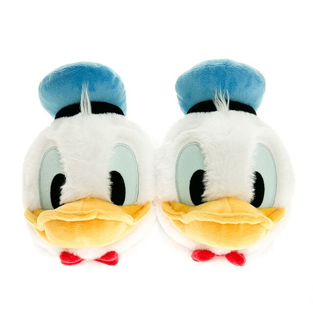 唐老鴨 Donald 絨毛大頭 造型 室內 拖鞋 -香港迪士尼樂園