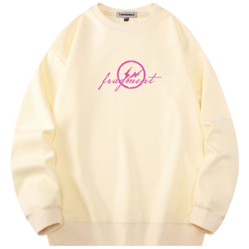 聯名 Dryworld X Fragment Design 胸口草寫小閃電 藤原浩 長袖上衣 衛衣 大學T FD-ZDAG1235T3039