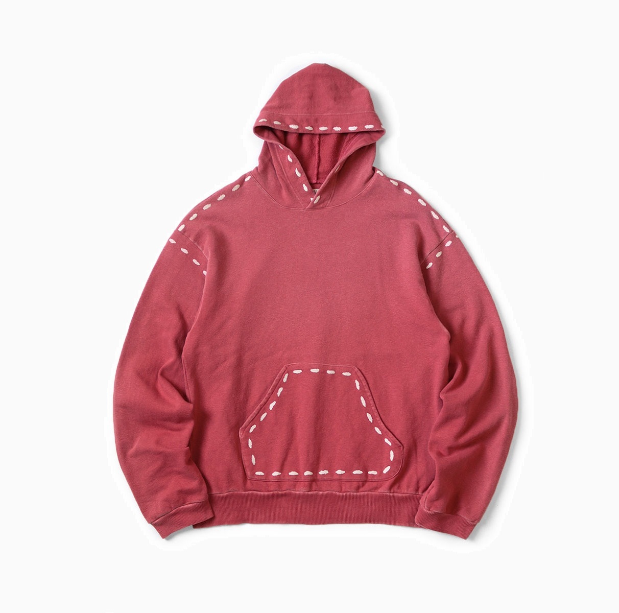 RE-STOCK: KAPITAL FLEECE MARIONETTE HOODED SWEATER (PROCESSED) - RED PRE ORDER ITEM (預訂中)