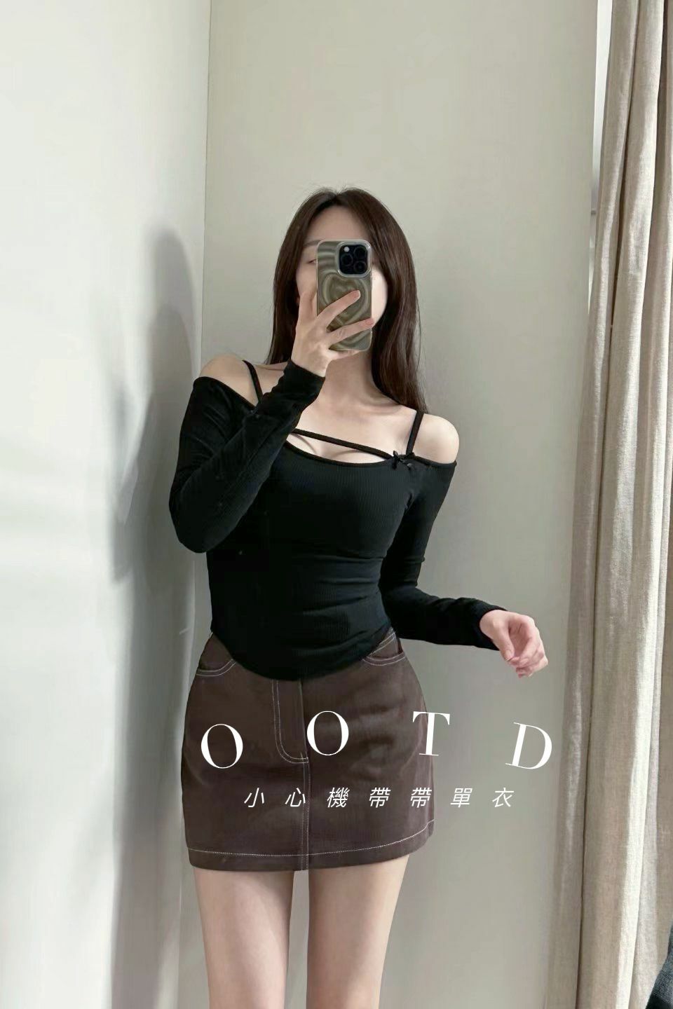 TOP#14496🤎小心機綁帶單衣