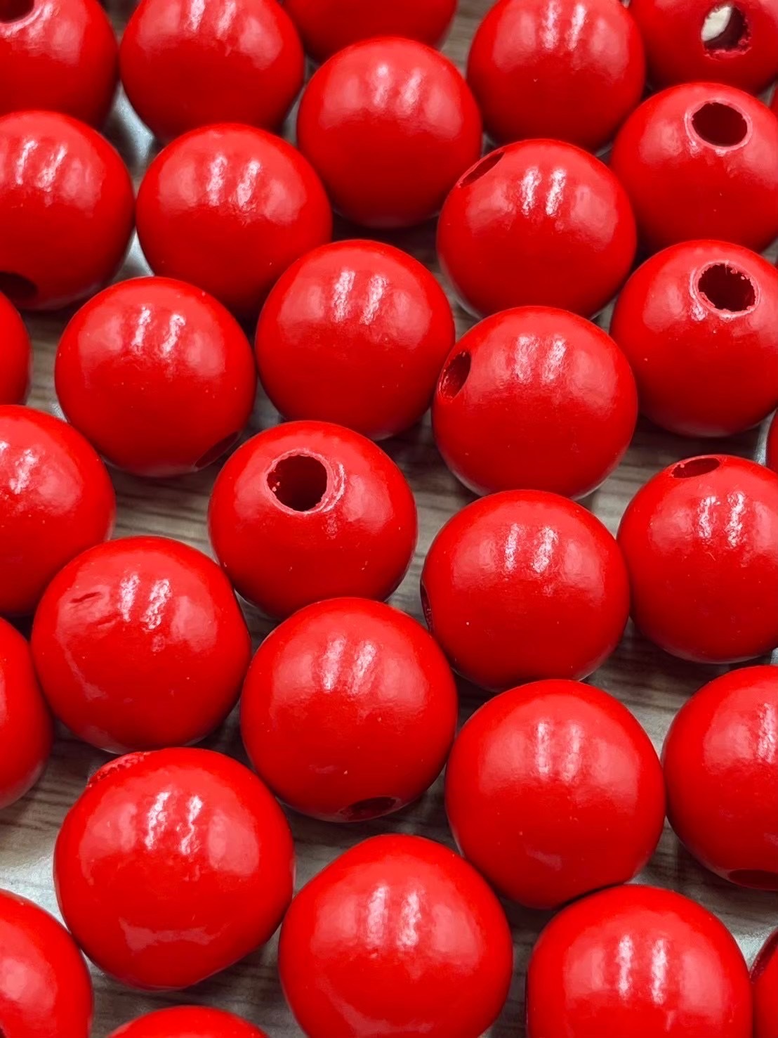 N大-紅色木珠100顆18mm
