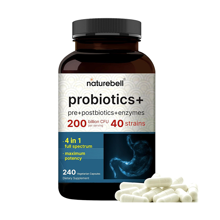 美國Naturebell 益生菌1000億+40種菌株+4種後生元+3種益生元+5種酵素, 240粒膠囊