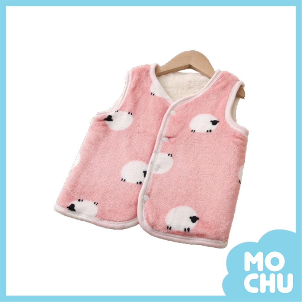 粉色小羊加絨保暖背心