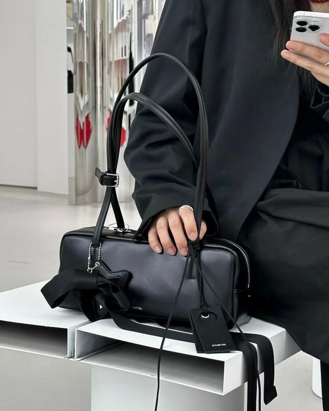 新品未使用・タグ付】STAND OIL MORE BAGUETTE BAG 黒 STAND OIL◇More 
