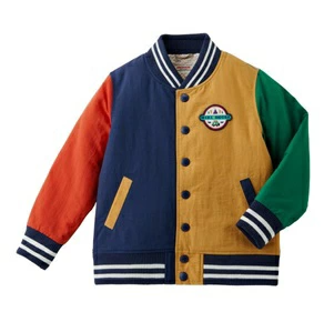 MH 小熊拼色外套