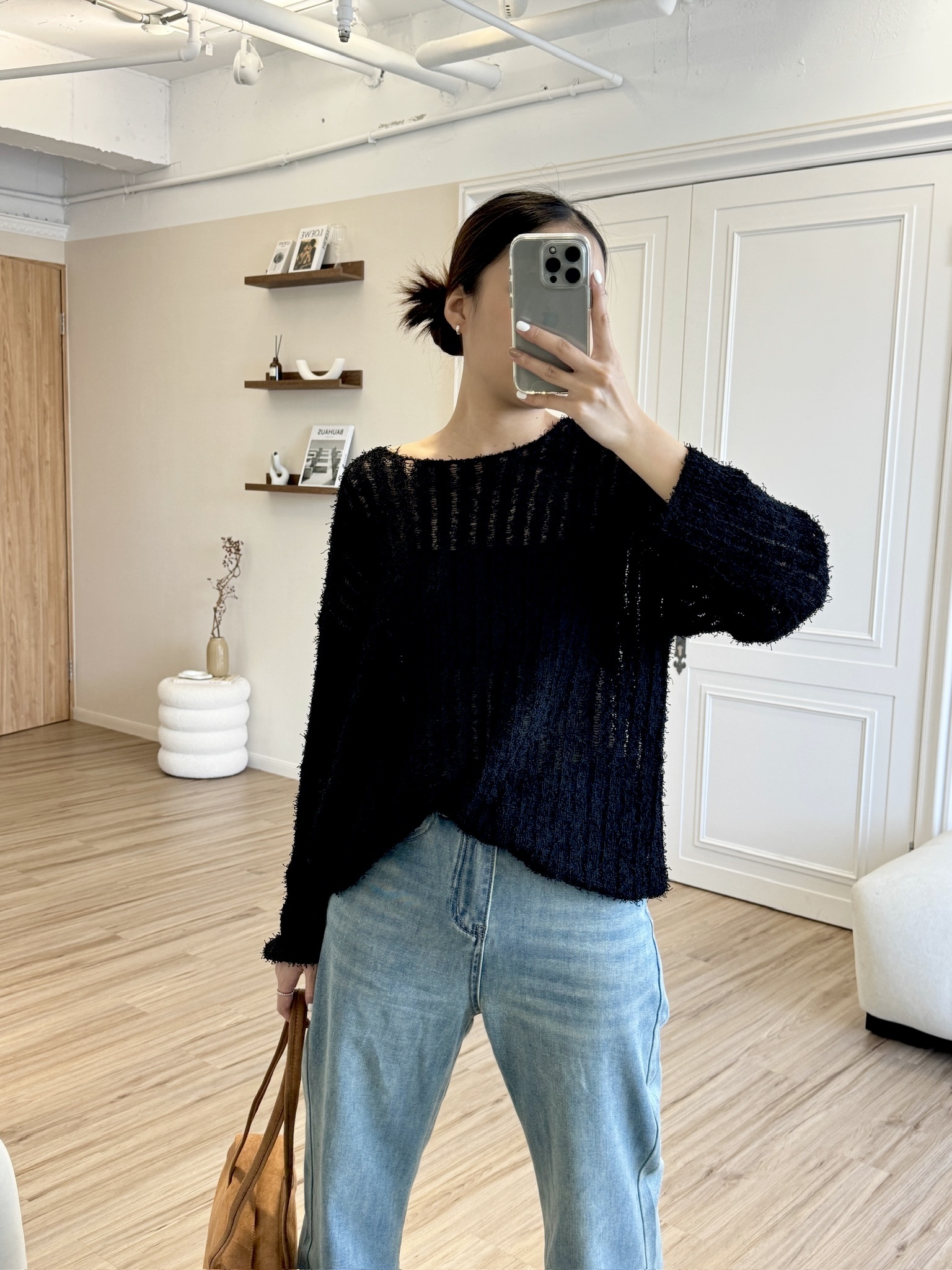 秋冬特調透視感針織上衣