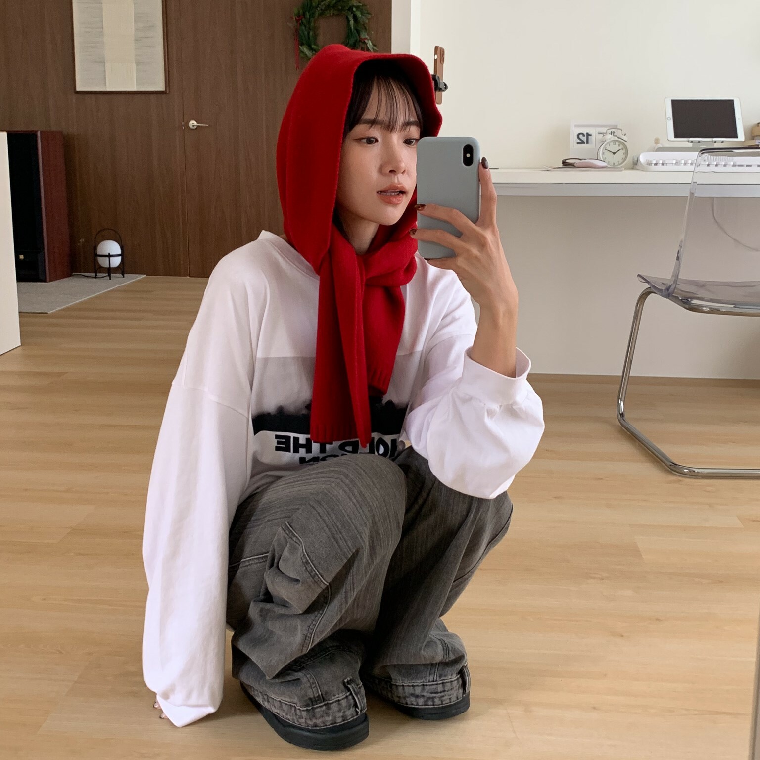 ISA_氛圍感單品 超保暖！軟綿綿羊毛圍巾_41017