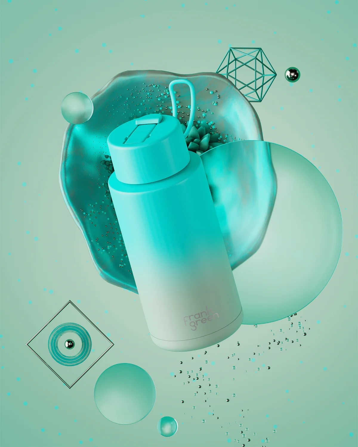 Gradient Ceramic Reusable Bottle - Bondi Bliss - 34oz / 1,000ml | FRANK GREEN