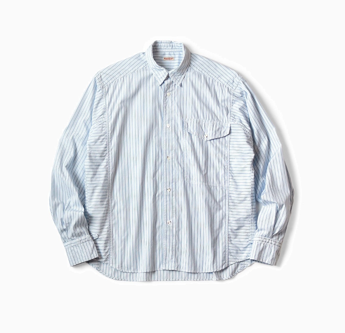 KAPITAL COTTON STRIPE CABIN WORK SHIRT L/S - BLUE PRE ORDER ITEM (預訂中)