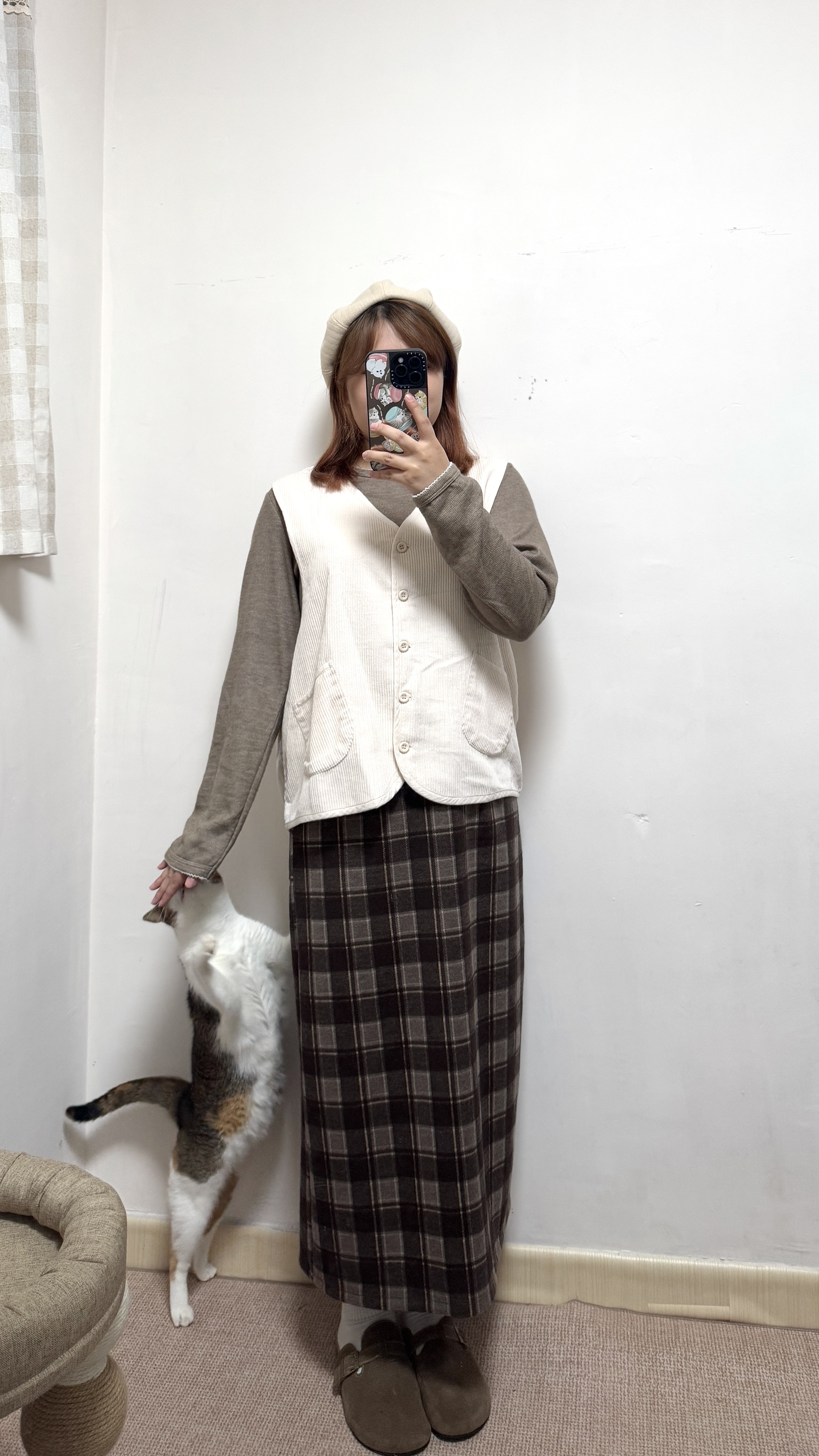 簡約款～燈芯絨排鈕背心