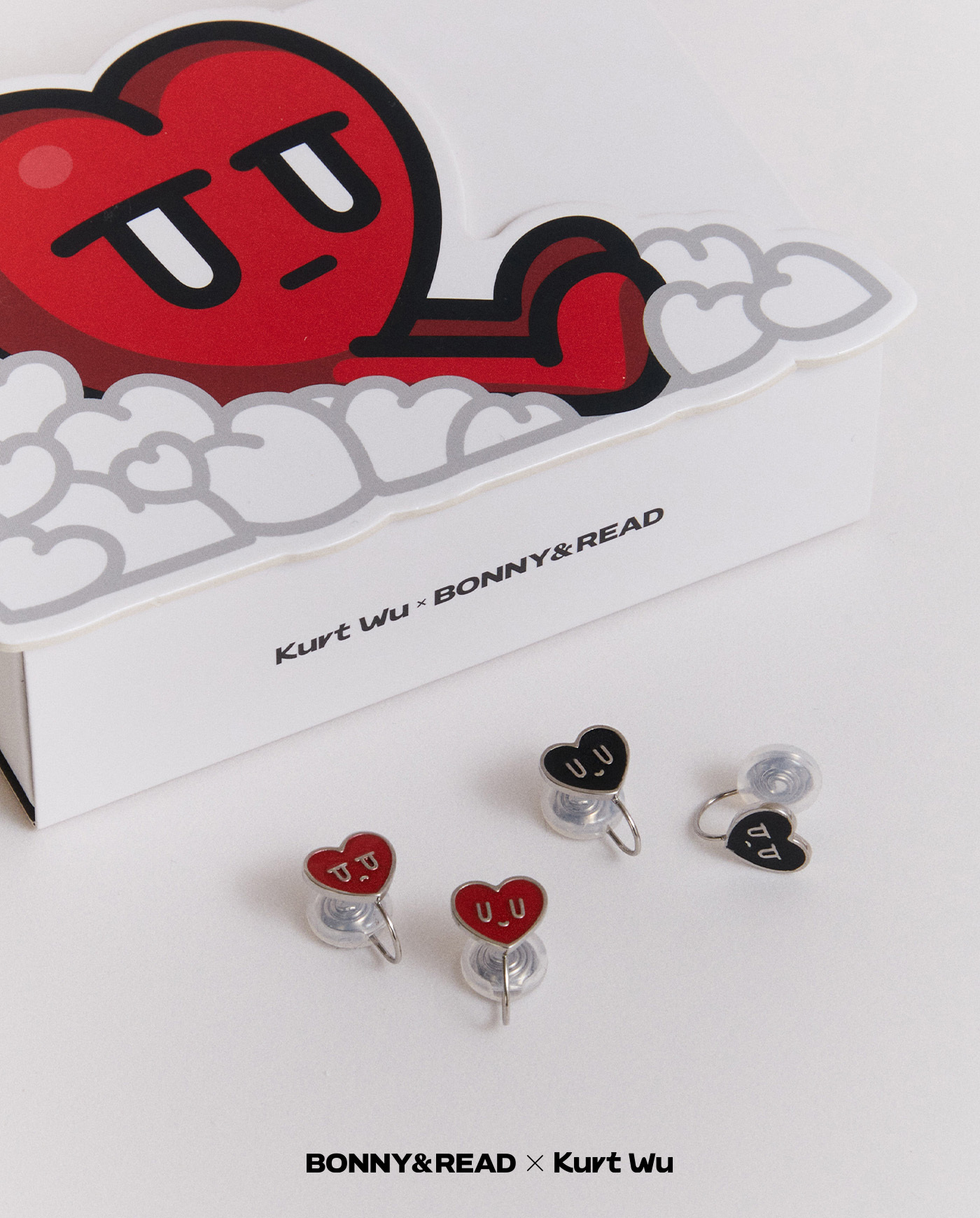 kurt聯名,kurt wu,愛心,耳夾,夾式耳環,earclip