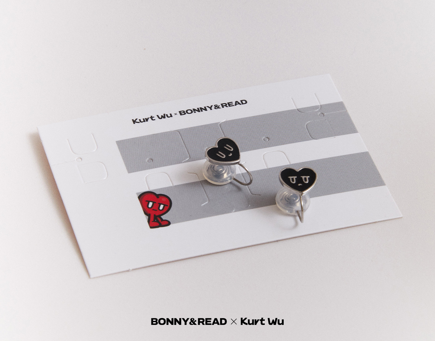 kurt聯名,kurt wu,愛心,耳夾,夾式耳環,earclip