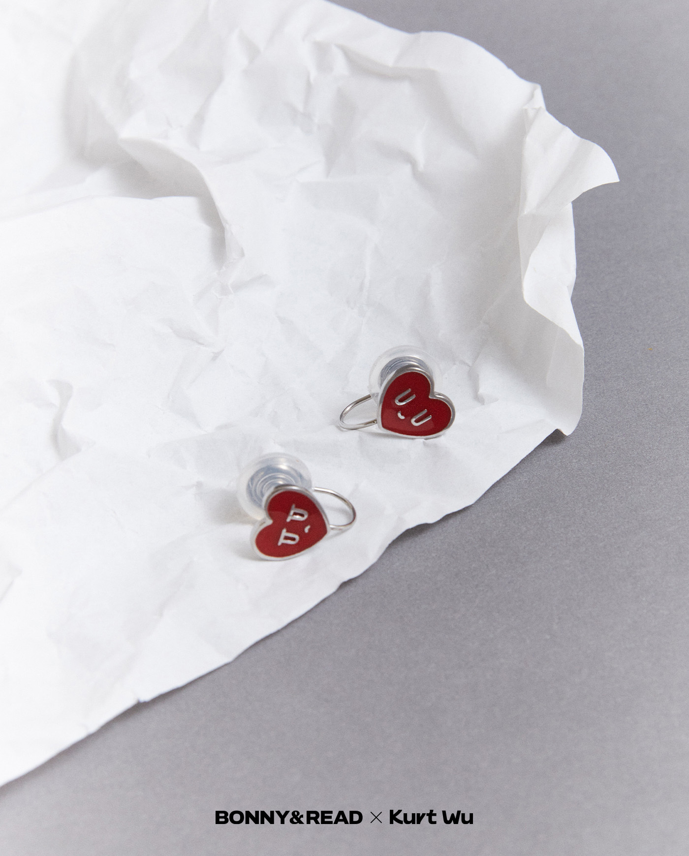 kurt聯名,kurt wu,愛心,耳夾,夾式耳環,earclip