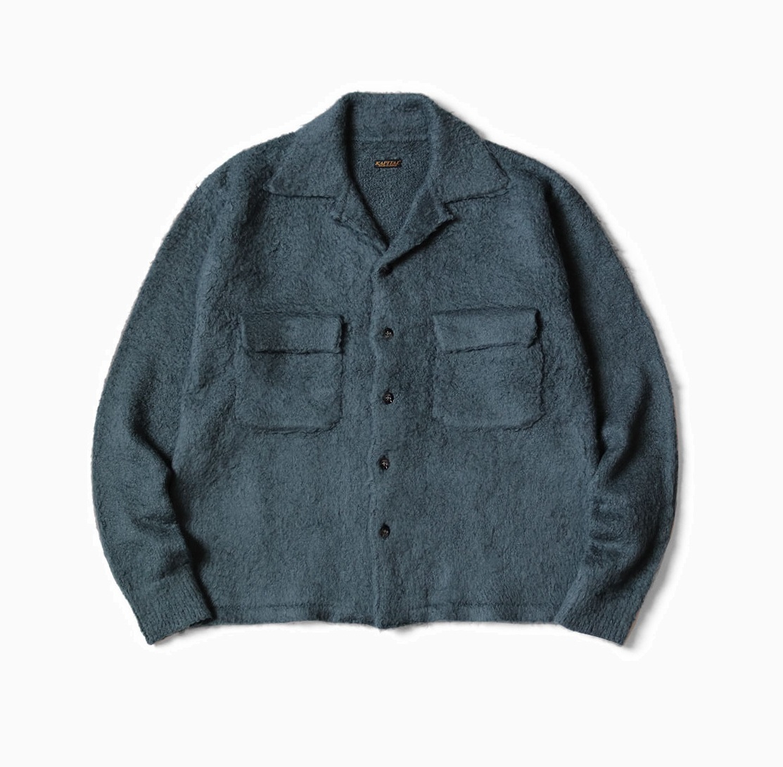 KAPITAL 7G SHAGGY KNIT BOARD SHIRT - BLUE PRE ORDER ITEM (預訂中)