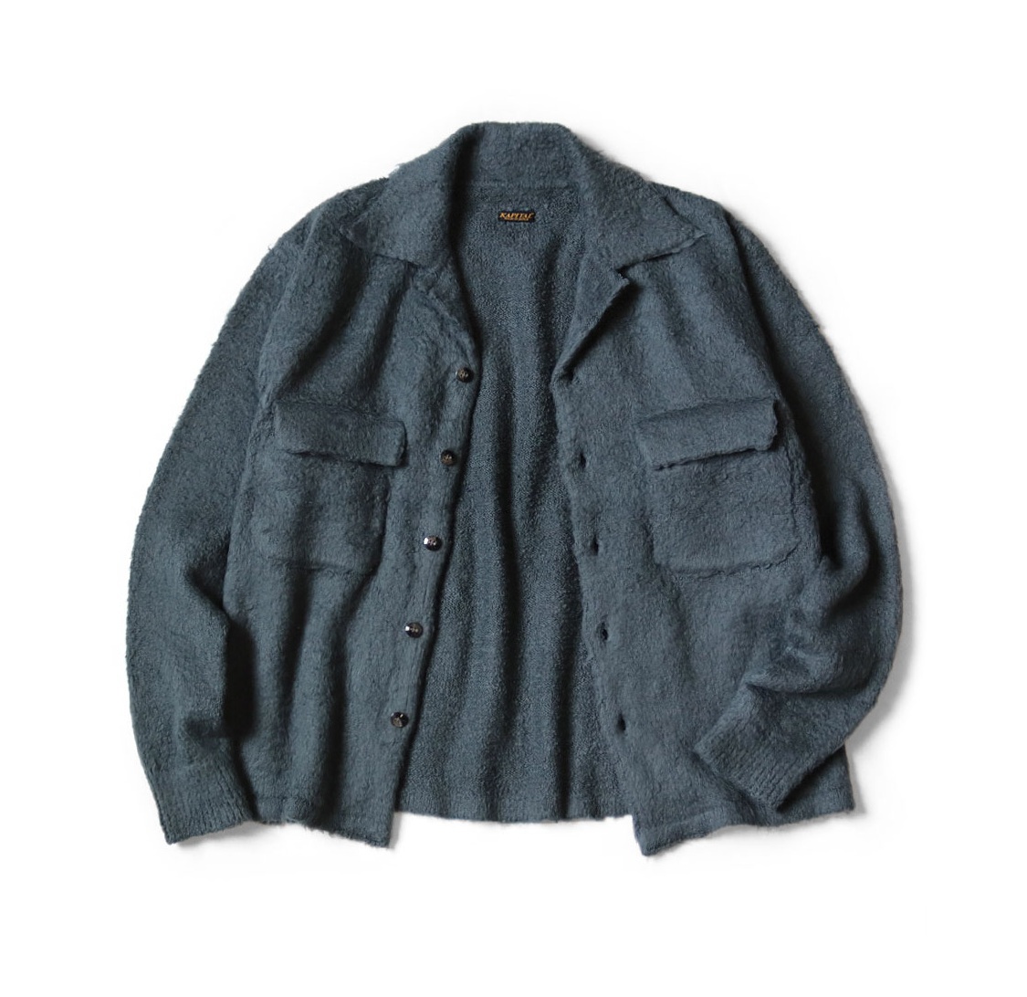 KAPITAL 7G SHAGGY KNIT BOARD SHIRT - BLUE PRE ORDER ITEM (預訂中)