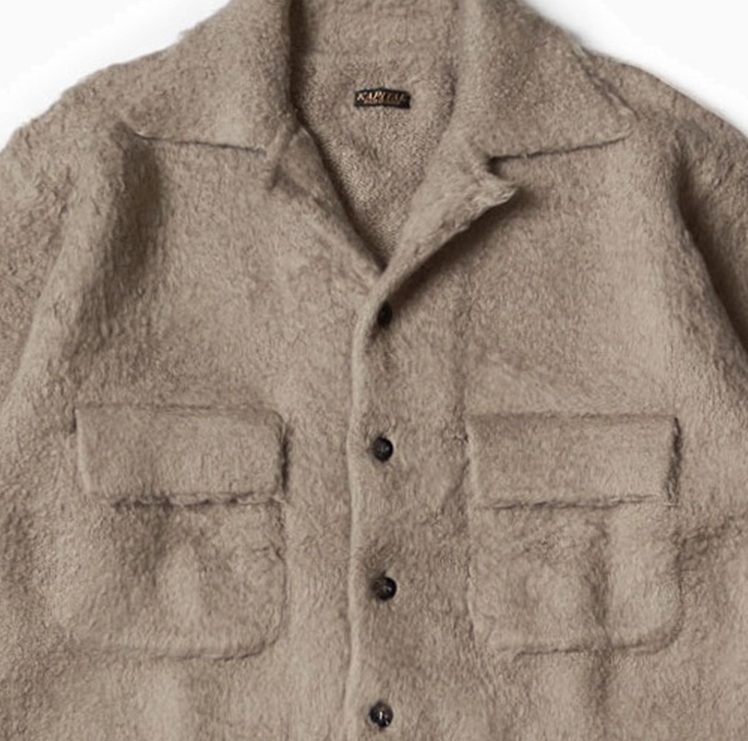 KAPITAL 7G SHAGGY KNIT BOARD SHIRT - BEIGE PRE ORDER ITEM (預訂中)