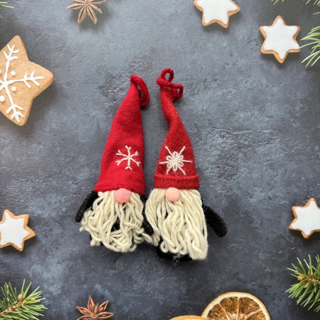 毛毛鬍子耶誕老人A - 紅 | 節日吊飾