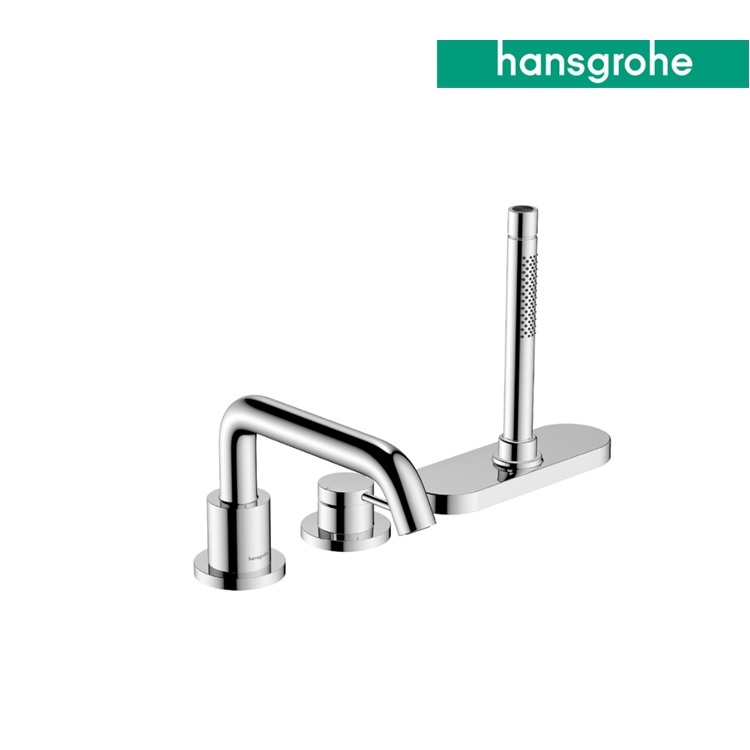 hansgrohe Tecturis S 73447, -000 + 13481, -180 3-hole rim mounted single lever bath mixer with sBox - With GA Approval