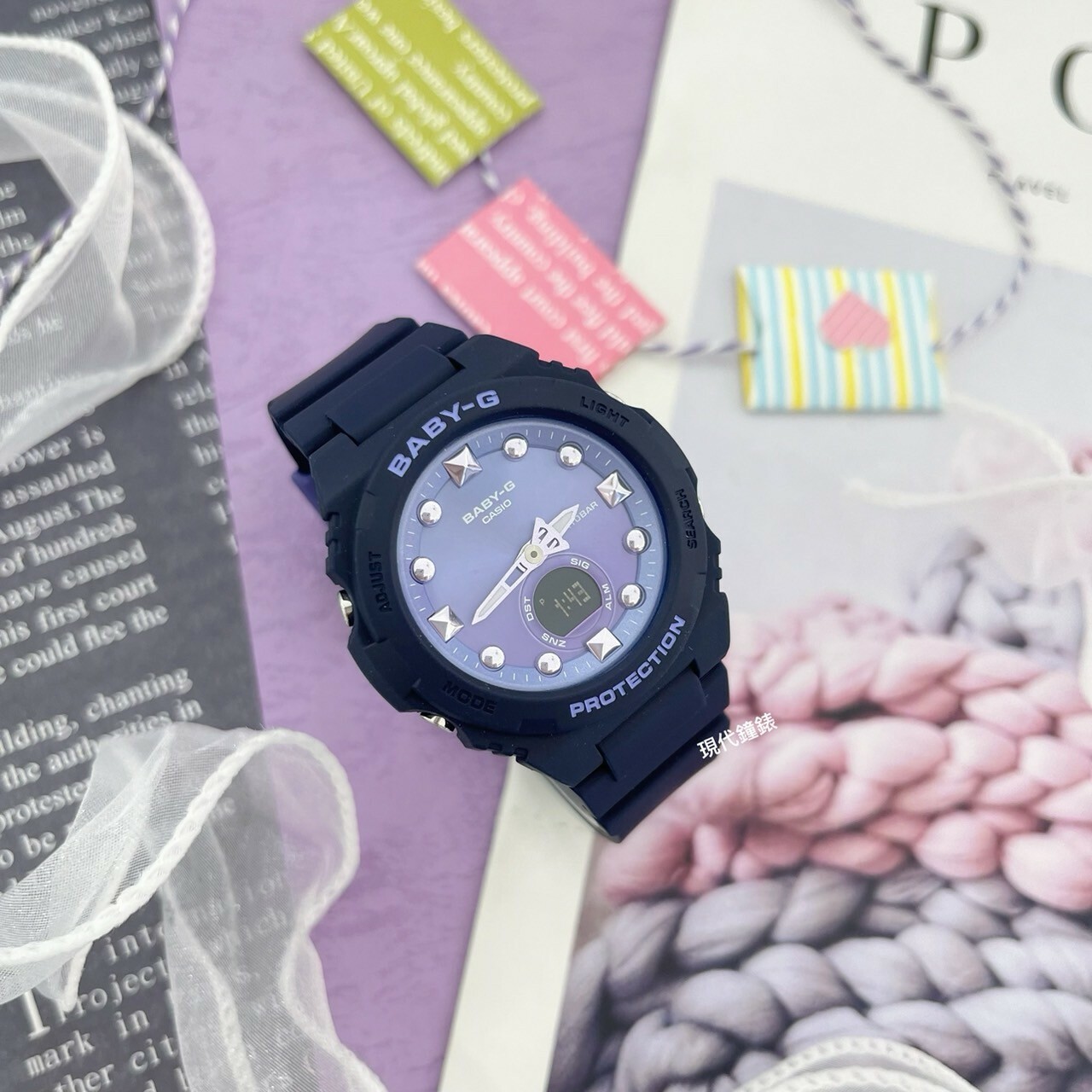 【Baby-G】漸變冬日色調指針數碼手錶BGA-320-2A 42.4mm 現代鐘錶