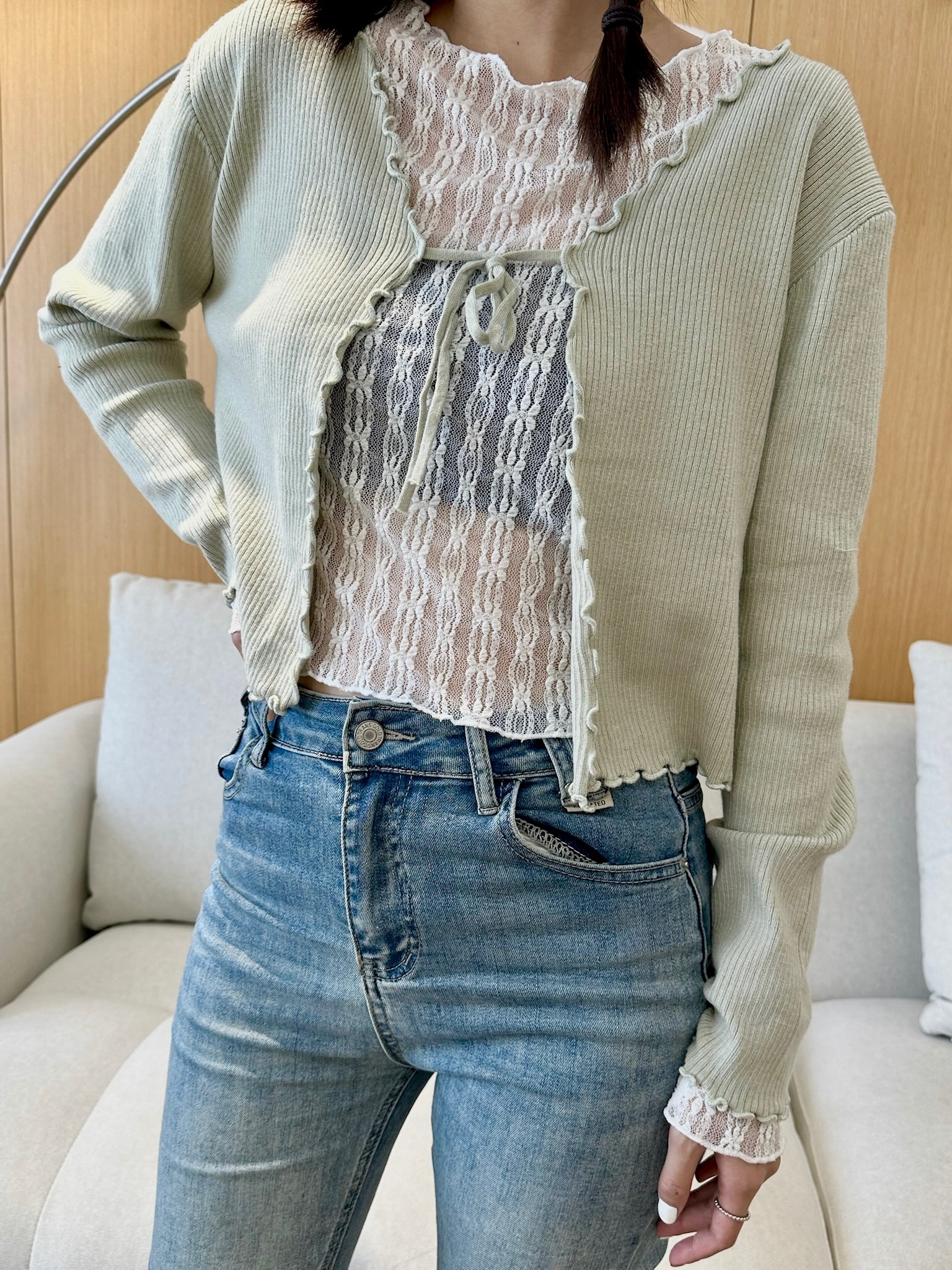 緹花女孩層次感上衣