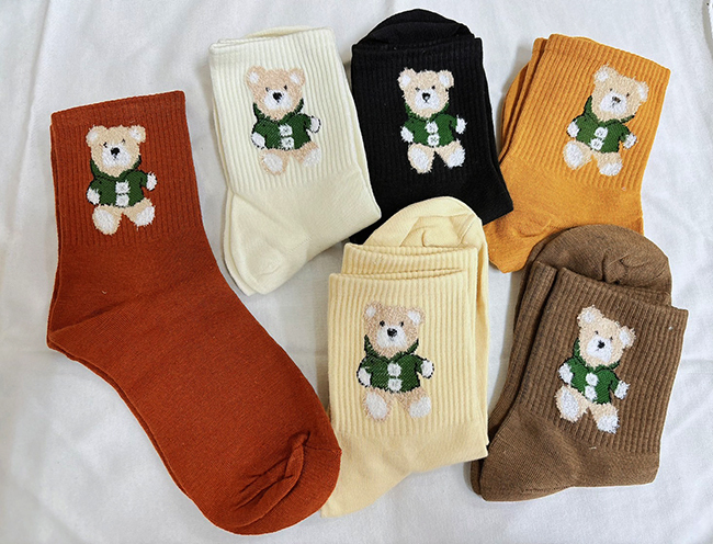 🫶超值🫶中筒襪可愛熊熊-六入一組 現貨